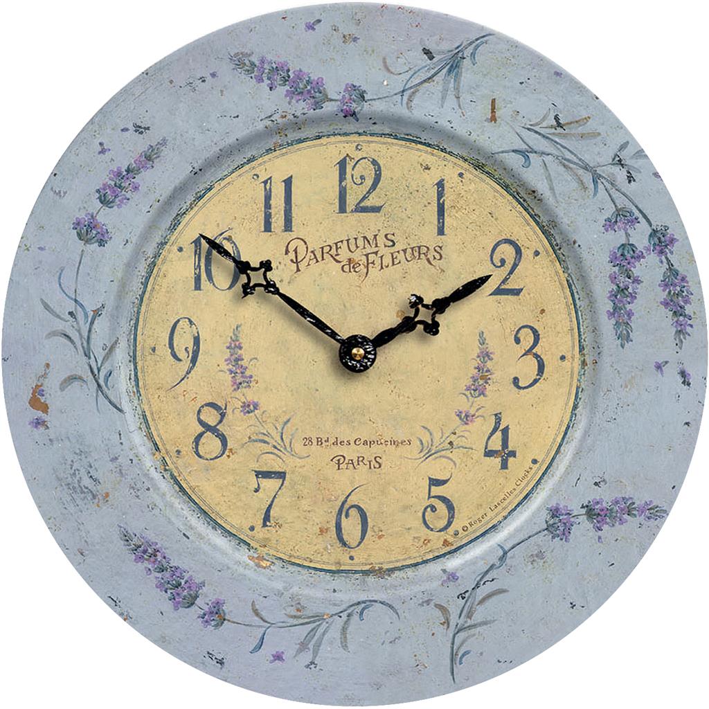 ALAZA Home Decor Lavender Flower Bicycle Provence France Round Acrylic 9.5 Inch Wall Clock Non Ticking Silent Clock Art for Living Room Kitchen Bedroom