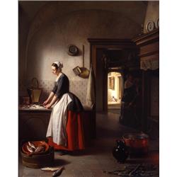 The Kitchen Maid (Keukenmeid) After Jan Vermeer, Classic Old Masters | Art  Board Print